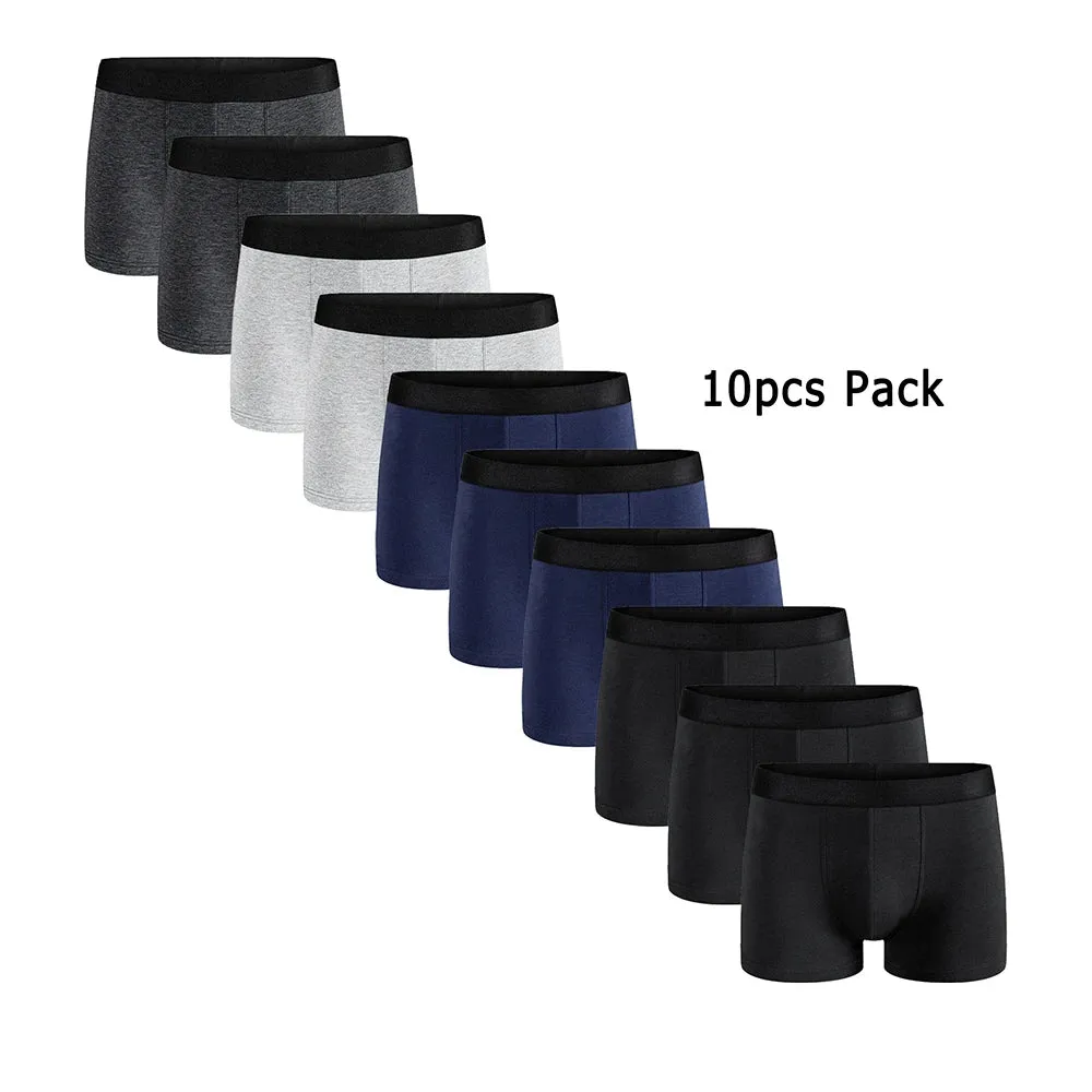 10Pcs Men's Luxury Cotton Boxer Briefs