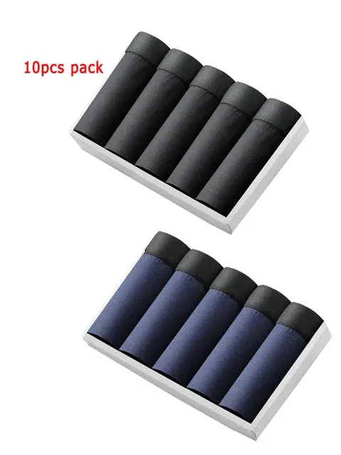 10Pcs Men's Luxury Cotton Boxer Briefs