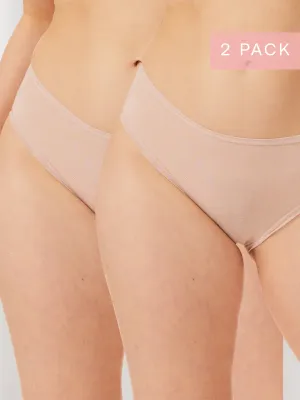 2 Pack Pure Cotton High Cut Brief