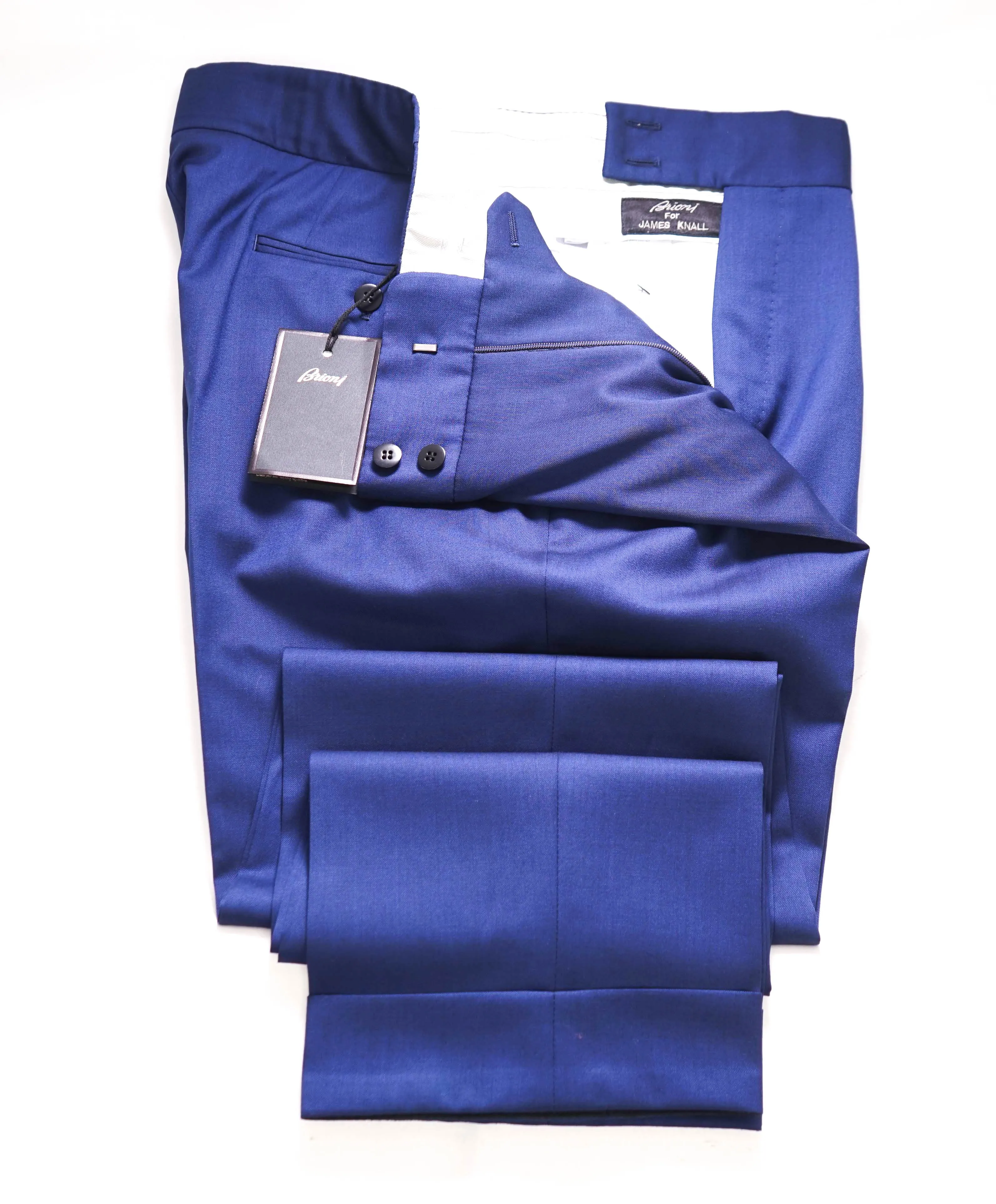 $2,000 BRIONI - Royal Blue Side Tabs CUSTOM ORDER 1/1 Dress Pants- 34W