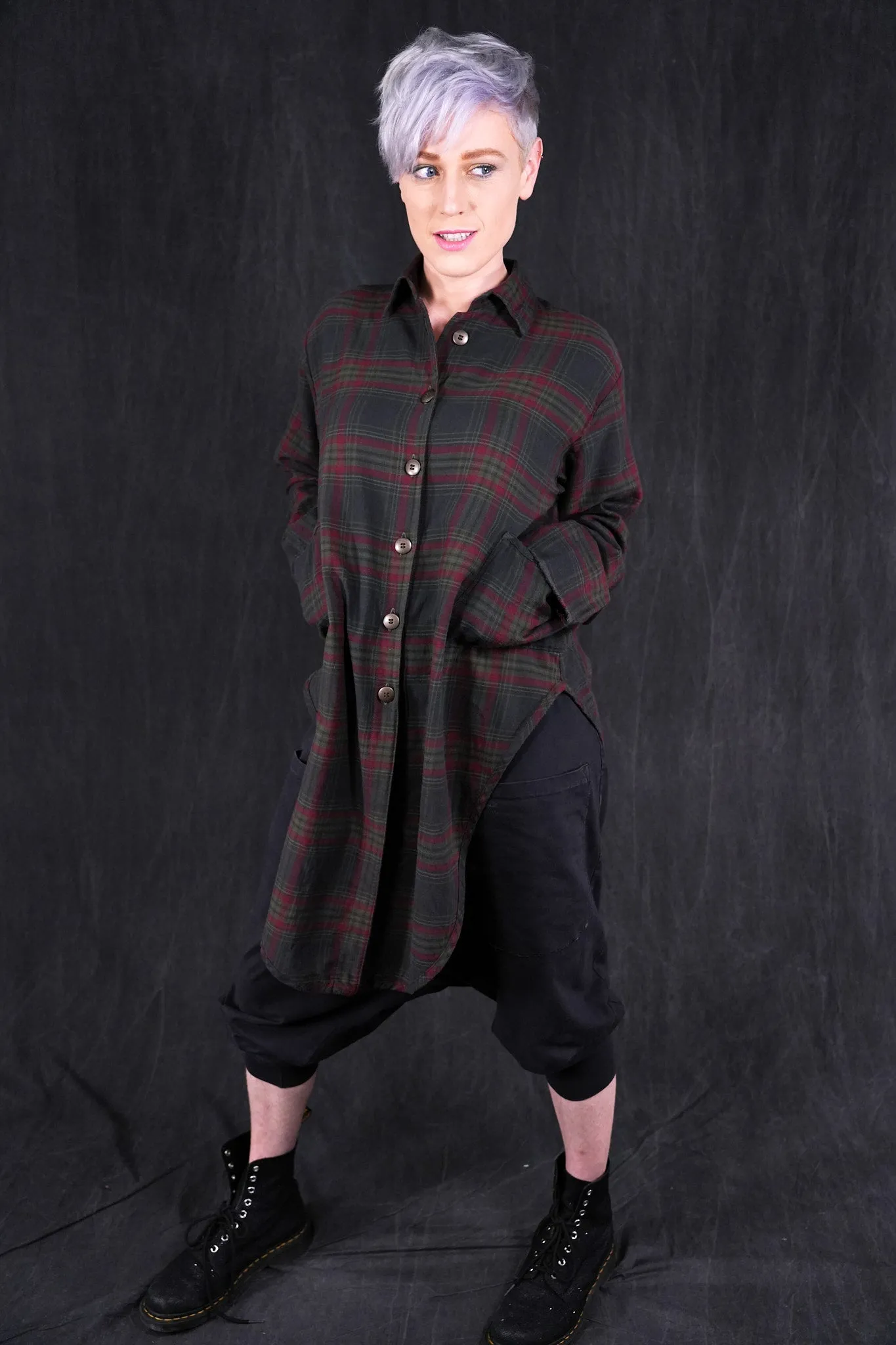2289 Kinna Plaid Shirt/Jacket- Peat