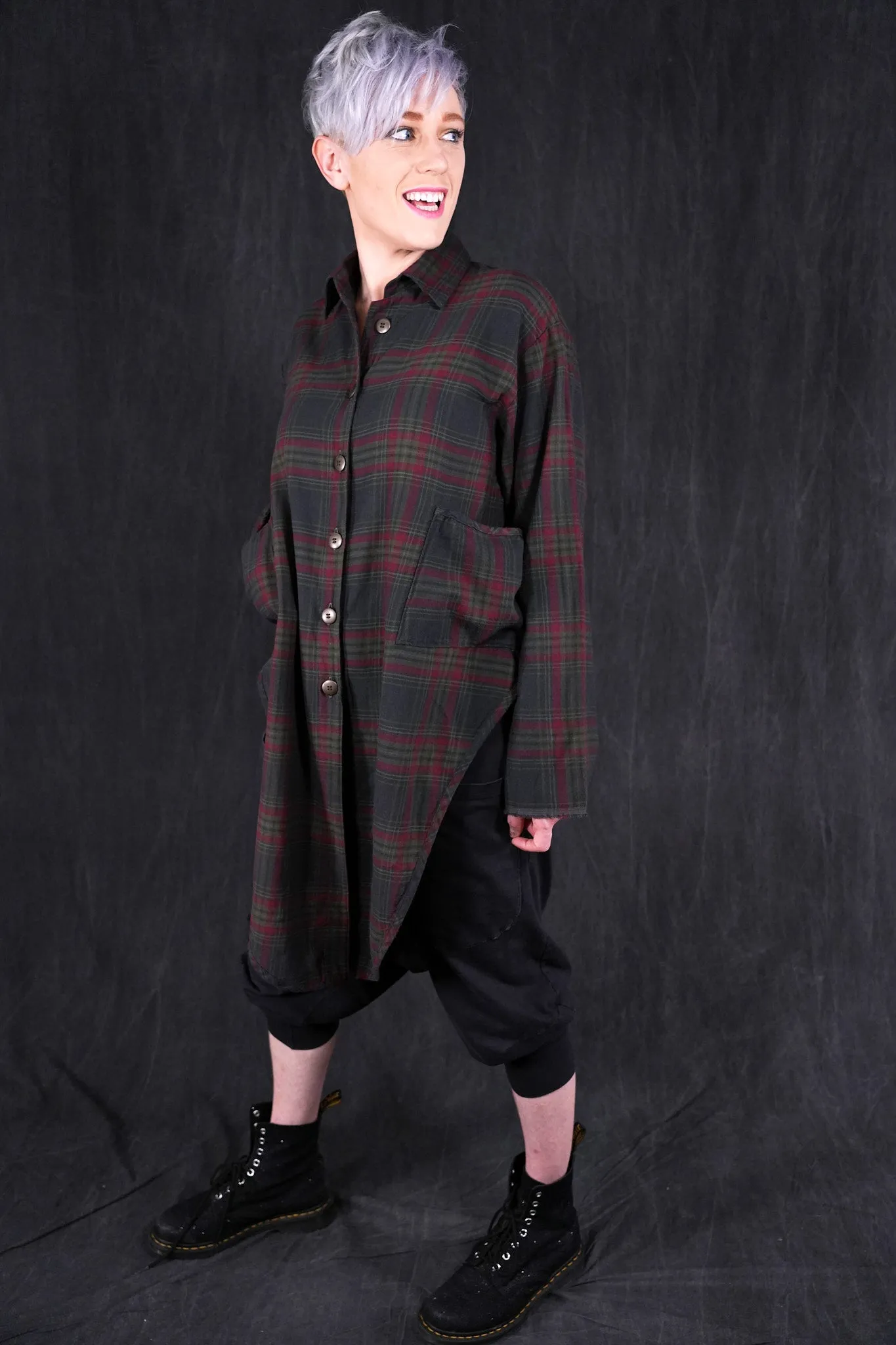 2289 Kinna Plaid Shirt/Jacket- Peat
