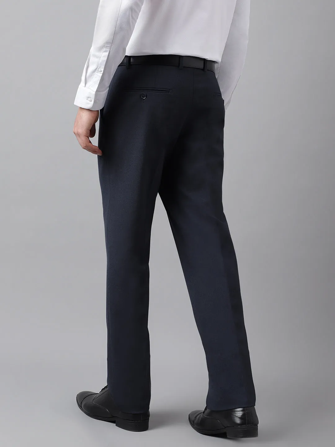 4-Way Stretch Formal Trousers in Mel Blue- Slim Fit
