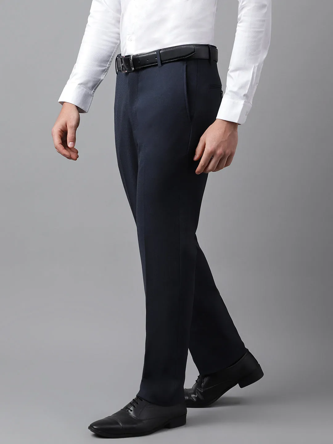 4-Way Stretch Formal Trousers in Mel Blue- Slim Fit