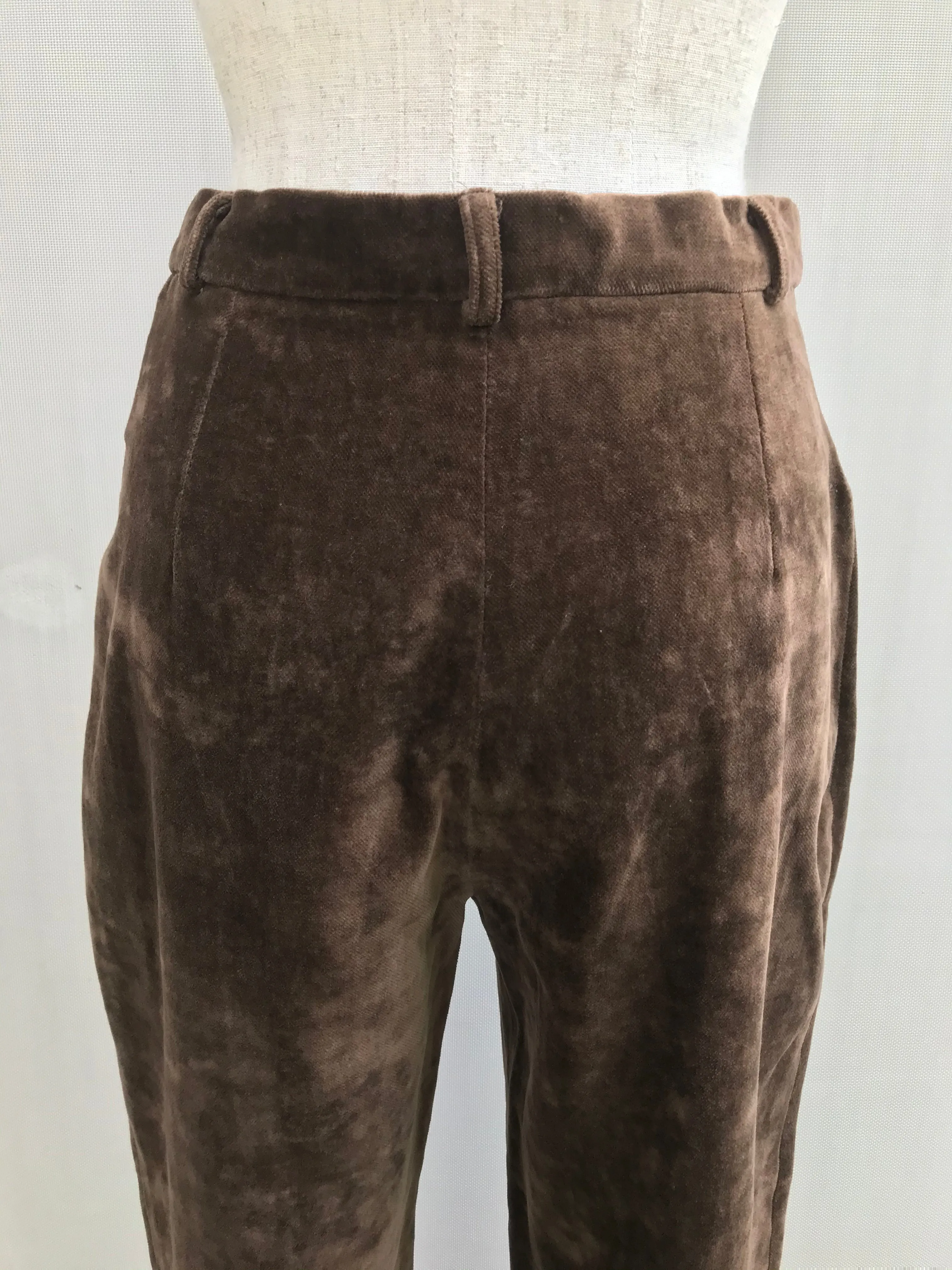 80s Cotton Velvetin High Waisted Trousers