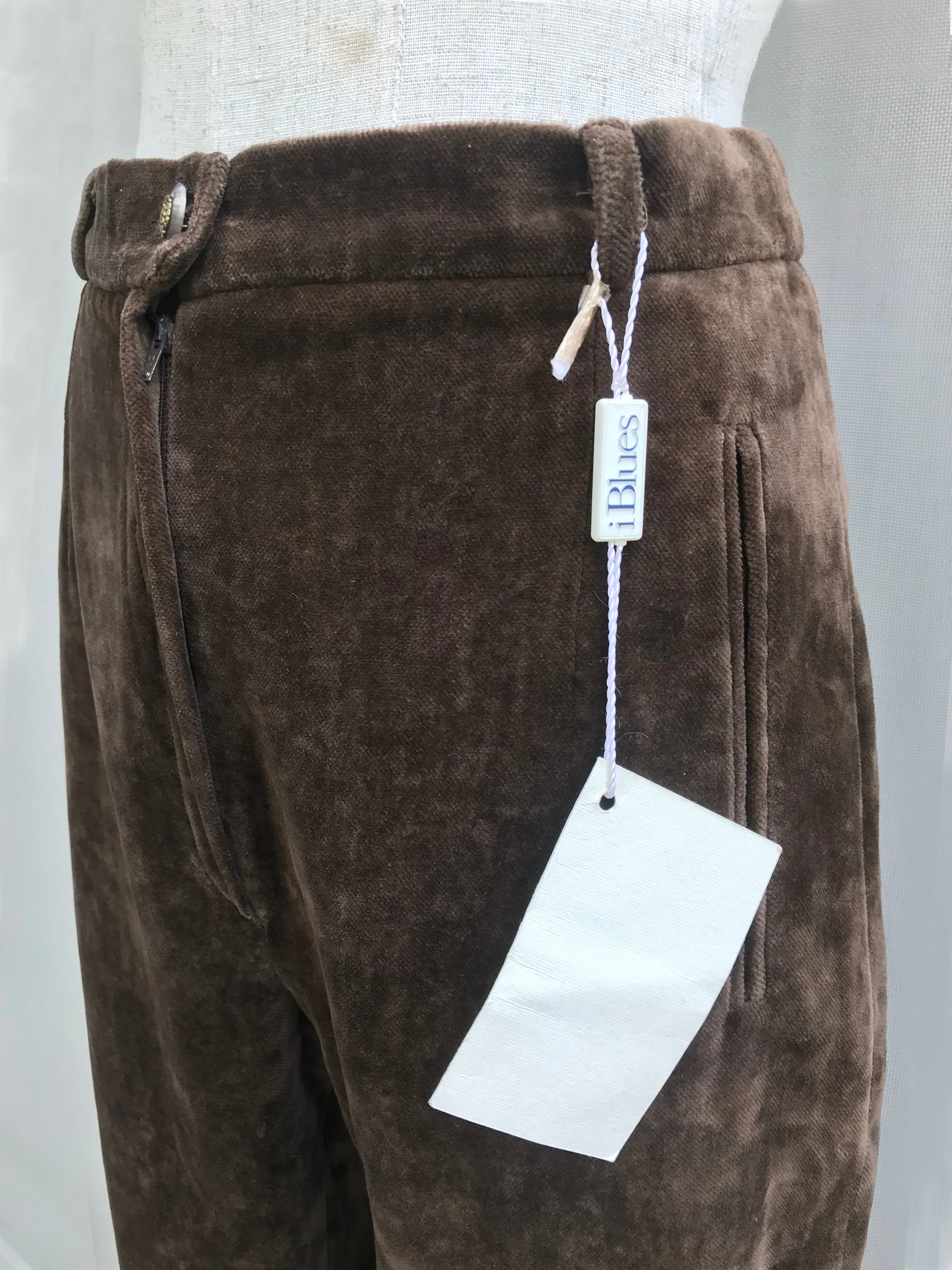 80s Cotton Velvetin High Waisted Trousers