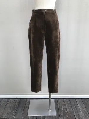 80s Cotton Velvetin High Waisted Trousers