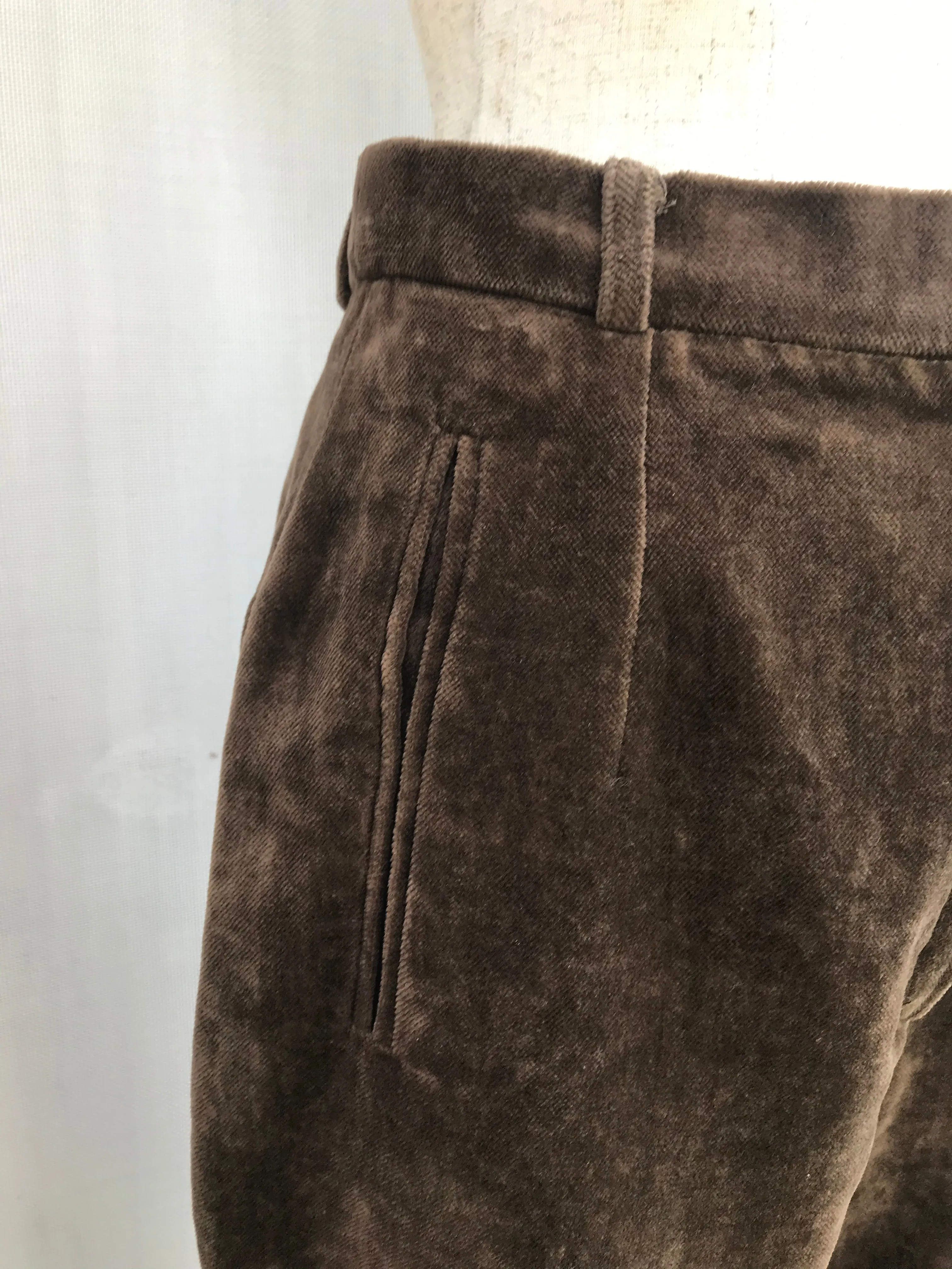 80s Cotton Velvetin High Waisted Trousers