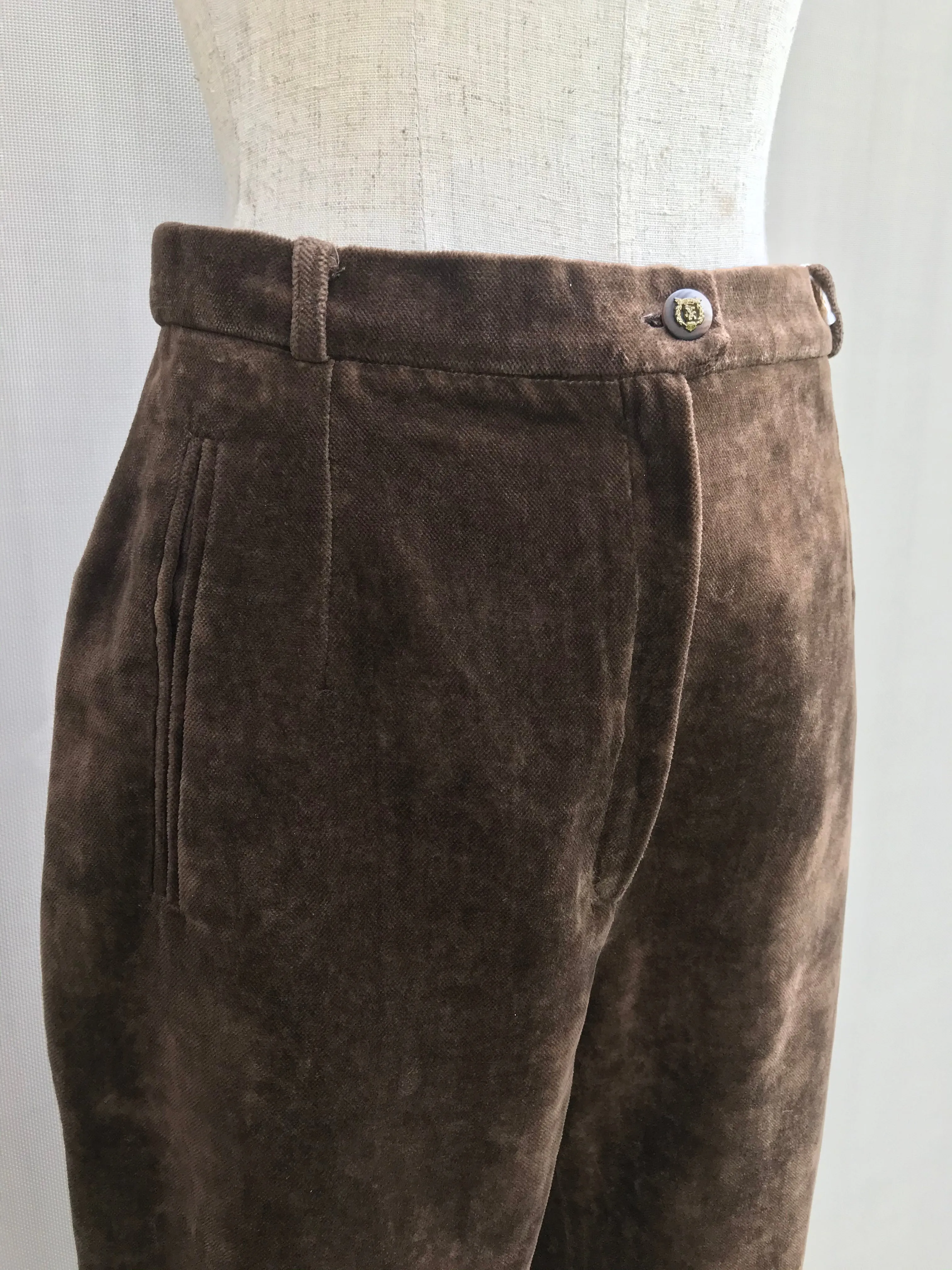 80s Cotton Velvetin High Waisted Trousers