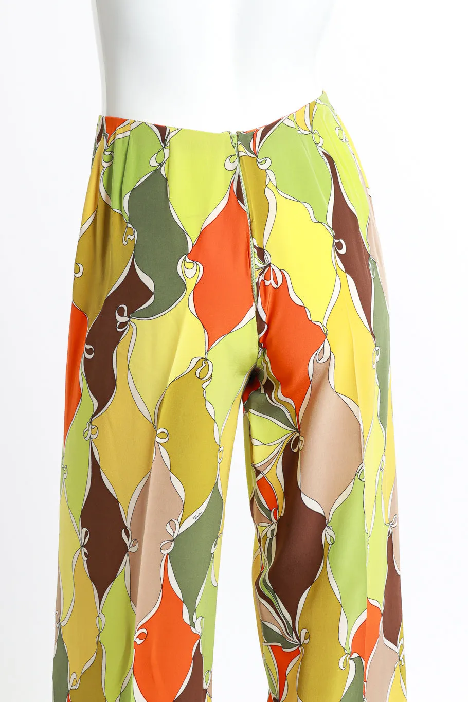 Abstract Harlequin Ruffle Tunic Trouser Set