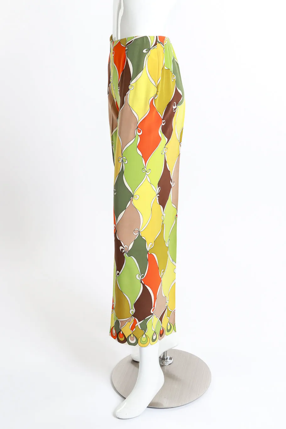 Abstract Harlequin Ruffle Tunic Trouser Set