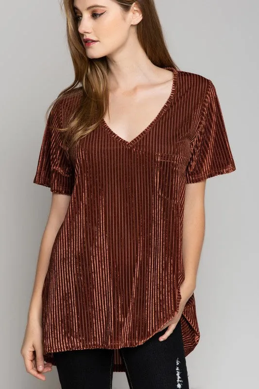 ADELLE VELVET TUNIC COPPER
