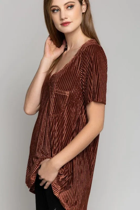 ADELLE VELVET TUNIC COPPER