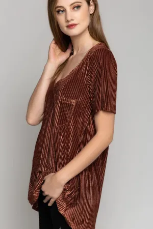ADELLE VELVET TUNIC COPPER