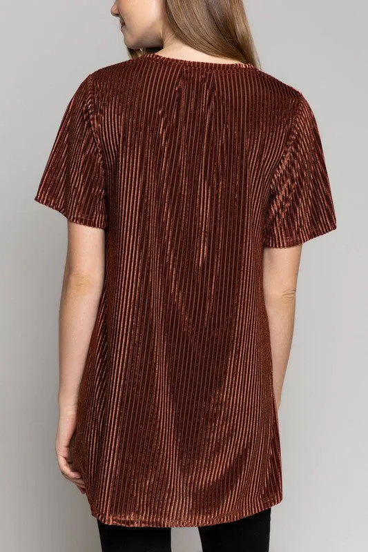 ADELLE VELVET TUNIC COPPER