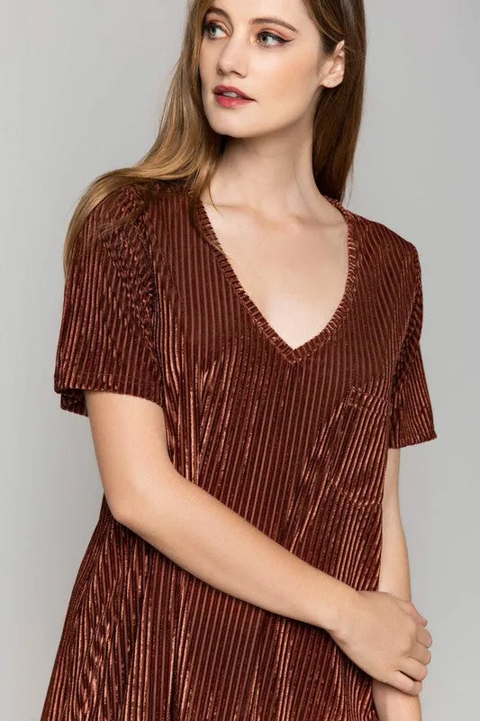 ADELLE VELVET TUNIC COPPER