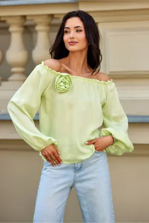Adjustable Neck Puff Sleeve Blouse