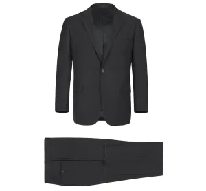 Alessandro Vitello by Renoir Black 2-Piece Classic Fit Single Breasted Notch Lapel Suit 201-1