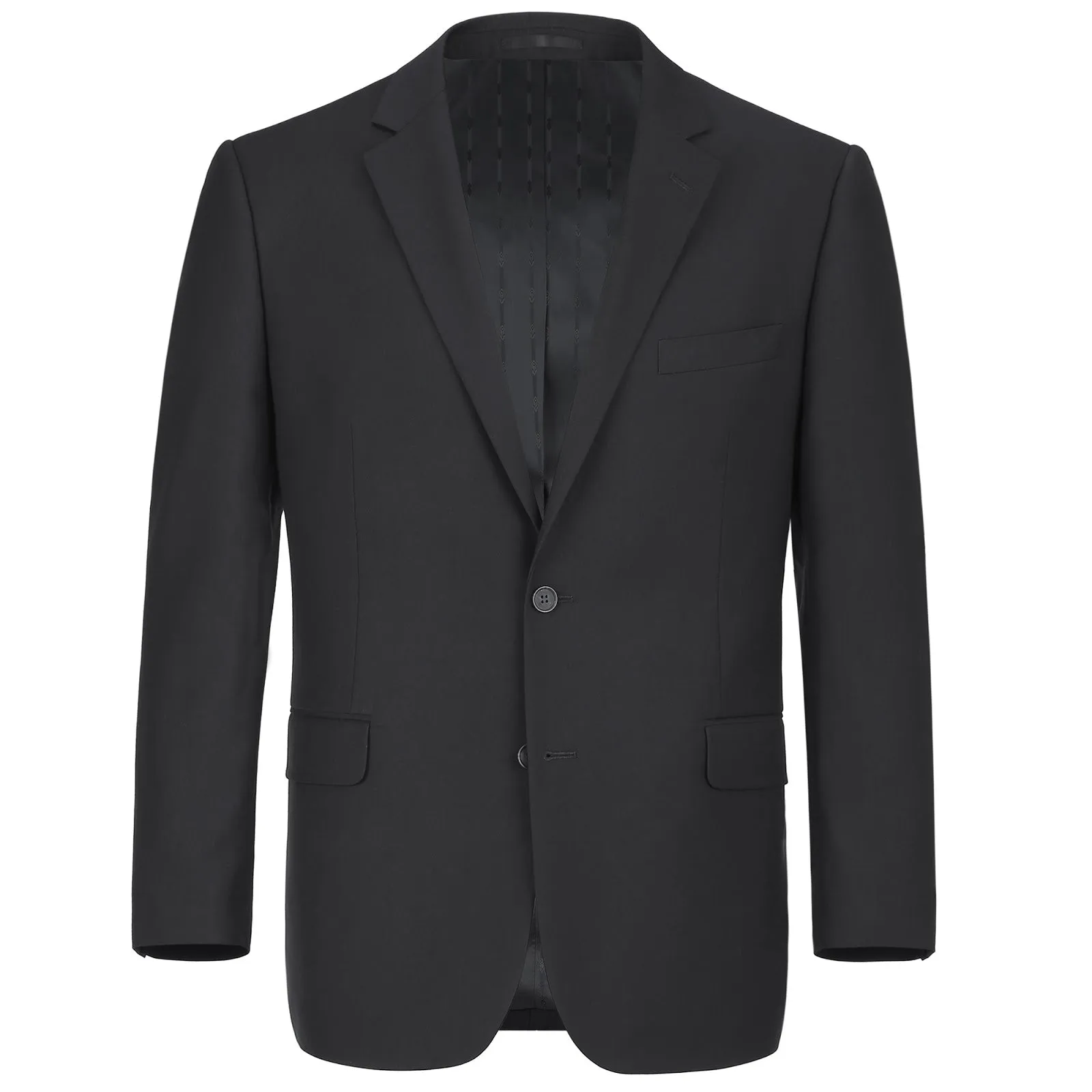 Alessandro Vitello by Renoir Black 2-Piece Classic Fit Single Breasted Notch Lapel Suit 201-1