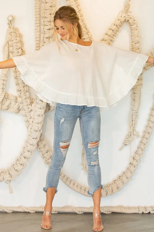 AMBER RUFFLE TUNIC TOP