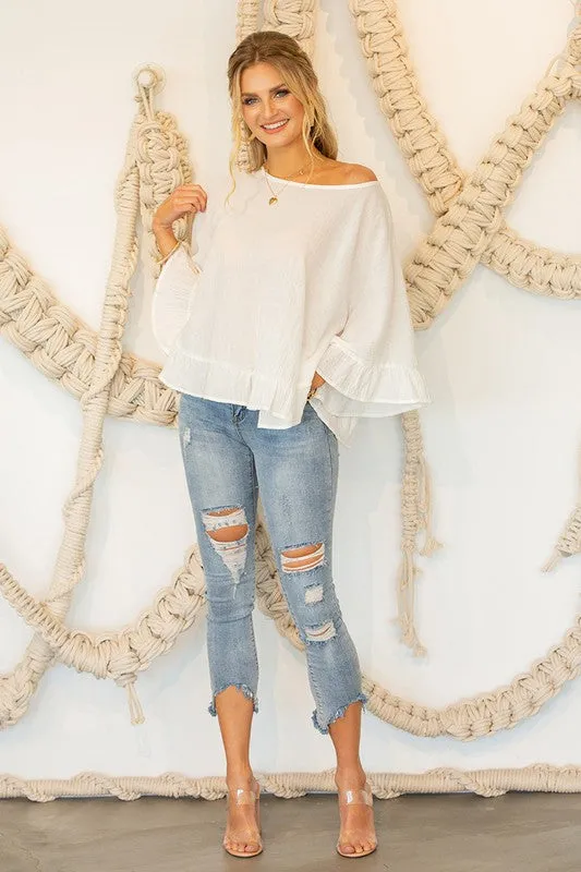 AMBER RUFFLE TUNIC TOP