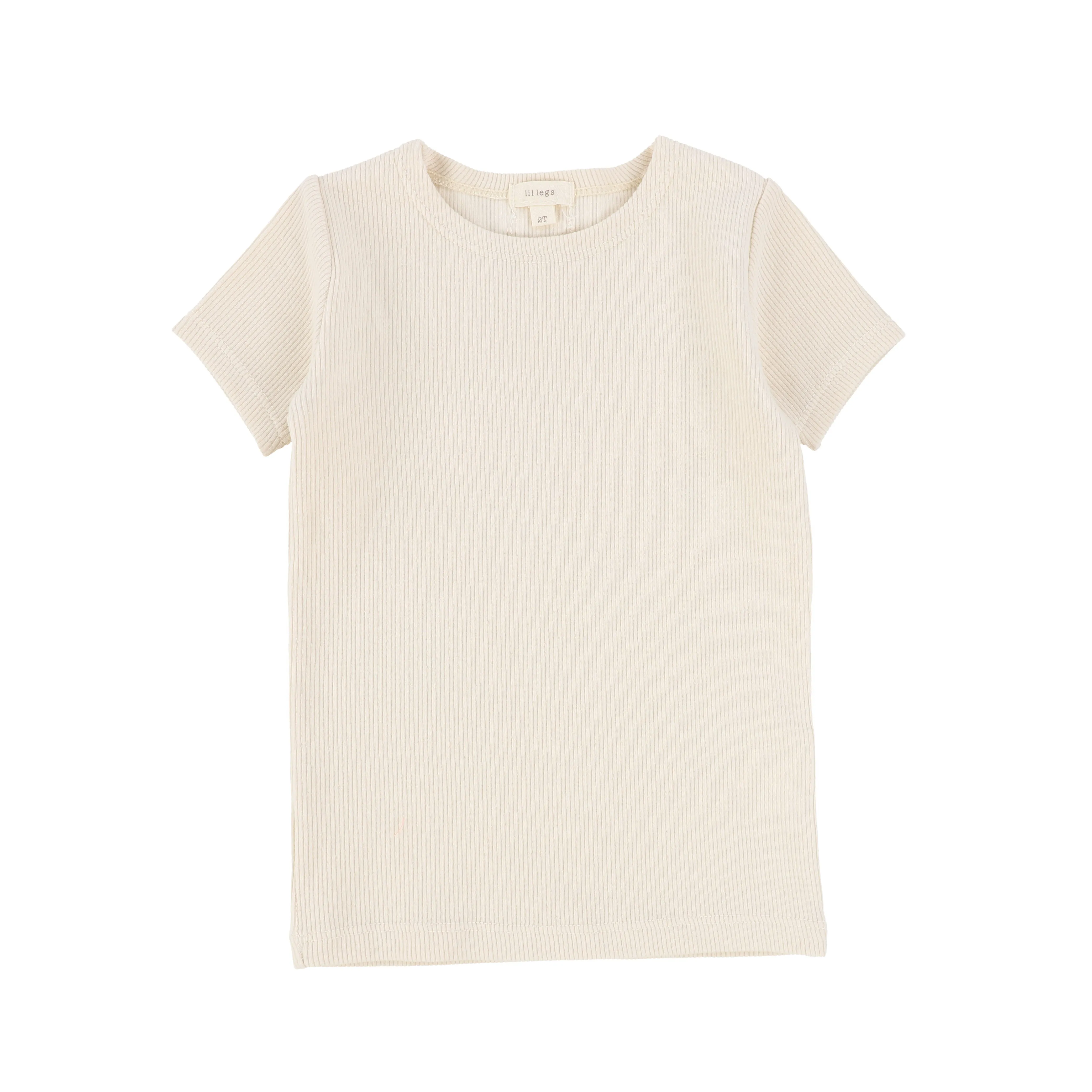 Analogie Ribbed Solid T-Shirt Short Sleeve - Natural