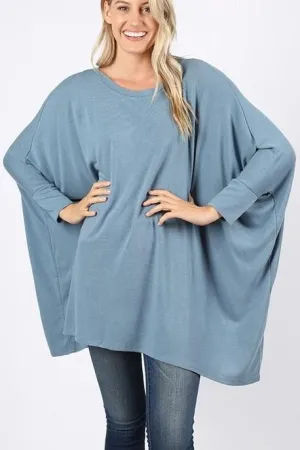 APRIL PONCHO TUNIC BLUE*