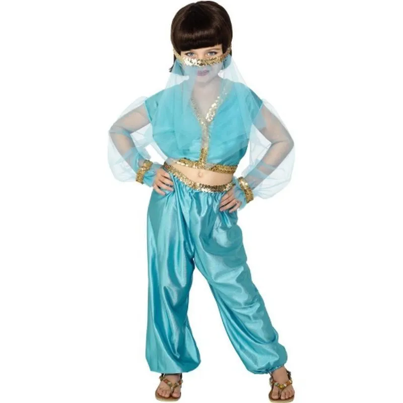 Arabian Princess Costume, Blue, includes Trousers, Top & Headpiece