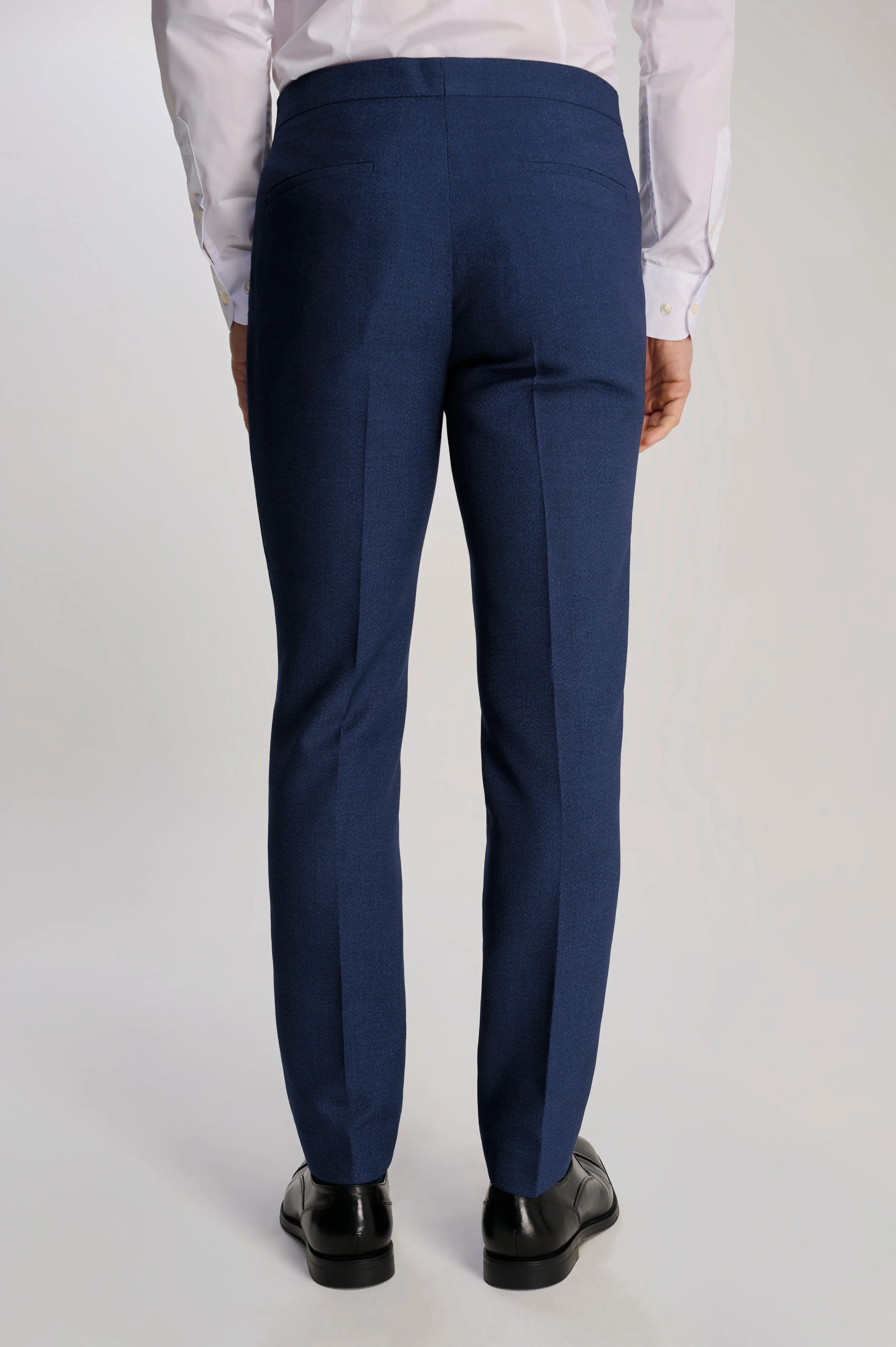 Archie Melange Slim Fit Suit Trousers in Blue