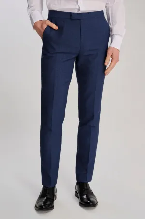 Archie Melange Slim Fit Suit Trousers in Blue