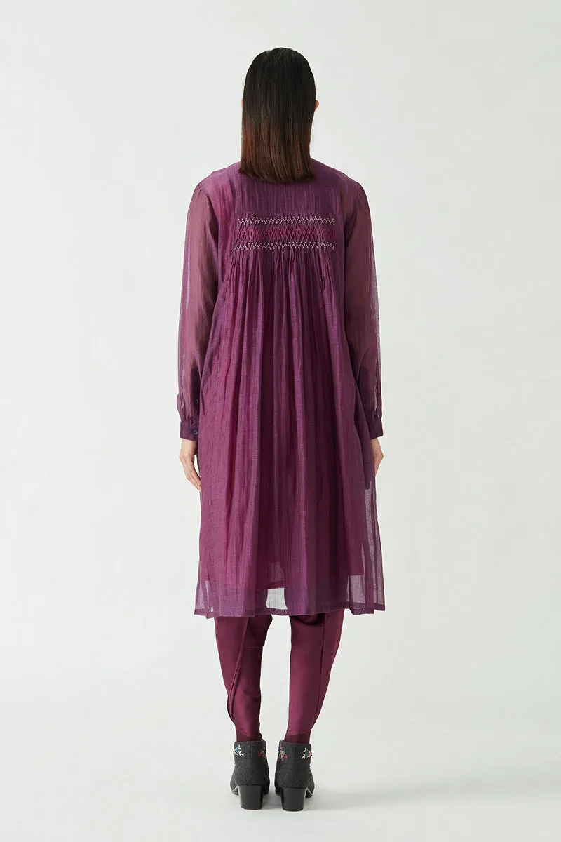 Aubergine Rafael Smocking Tunic