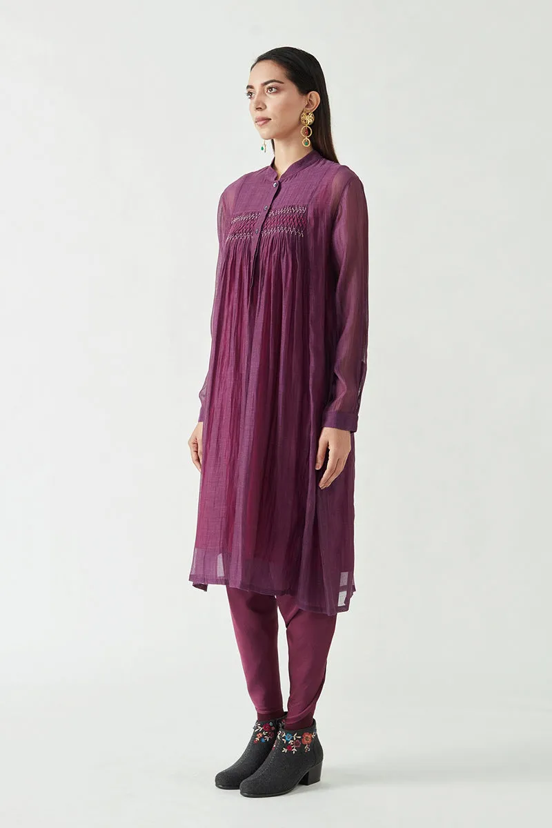 Aubergine Rafael Smocking Tunic