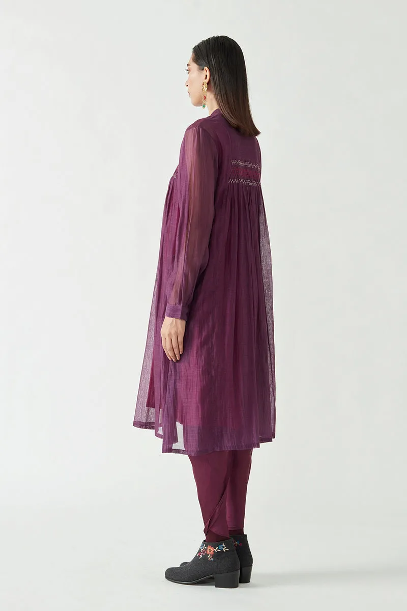 Aubergine Rafael Smocking Tunic