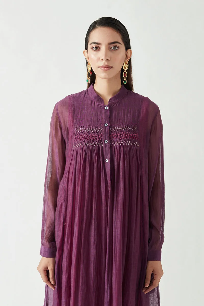 Aubergine Rafael Smocking Tunic