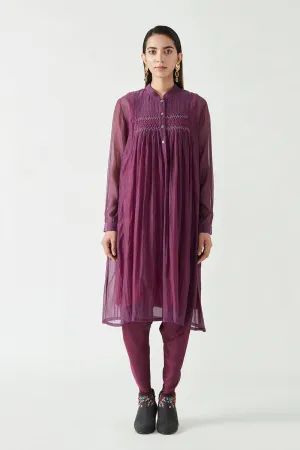 Aubergine Rafael Smocking Tunic