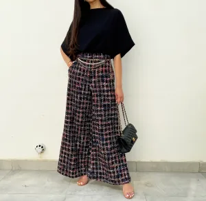 AW20 AMELIE BOUCLE WIDE LEG TRAOUSERS