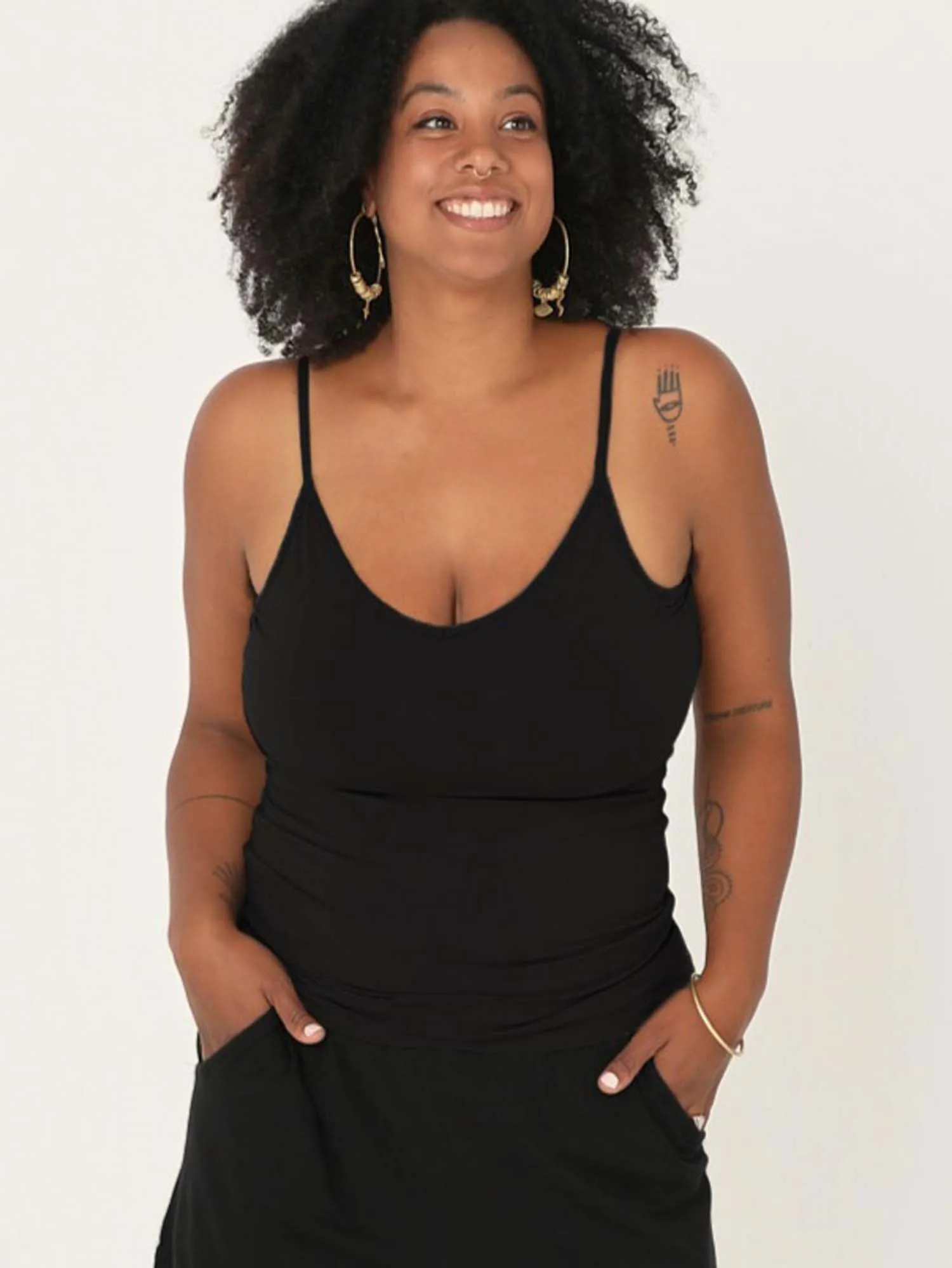 Bamboo Layering Singlet - Black