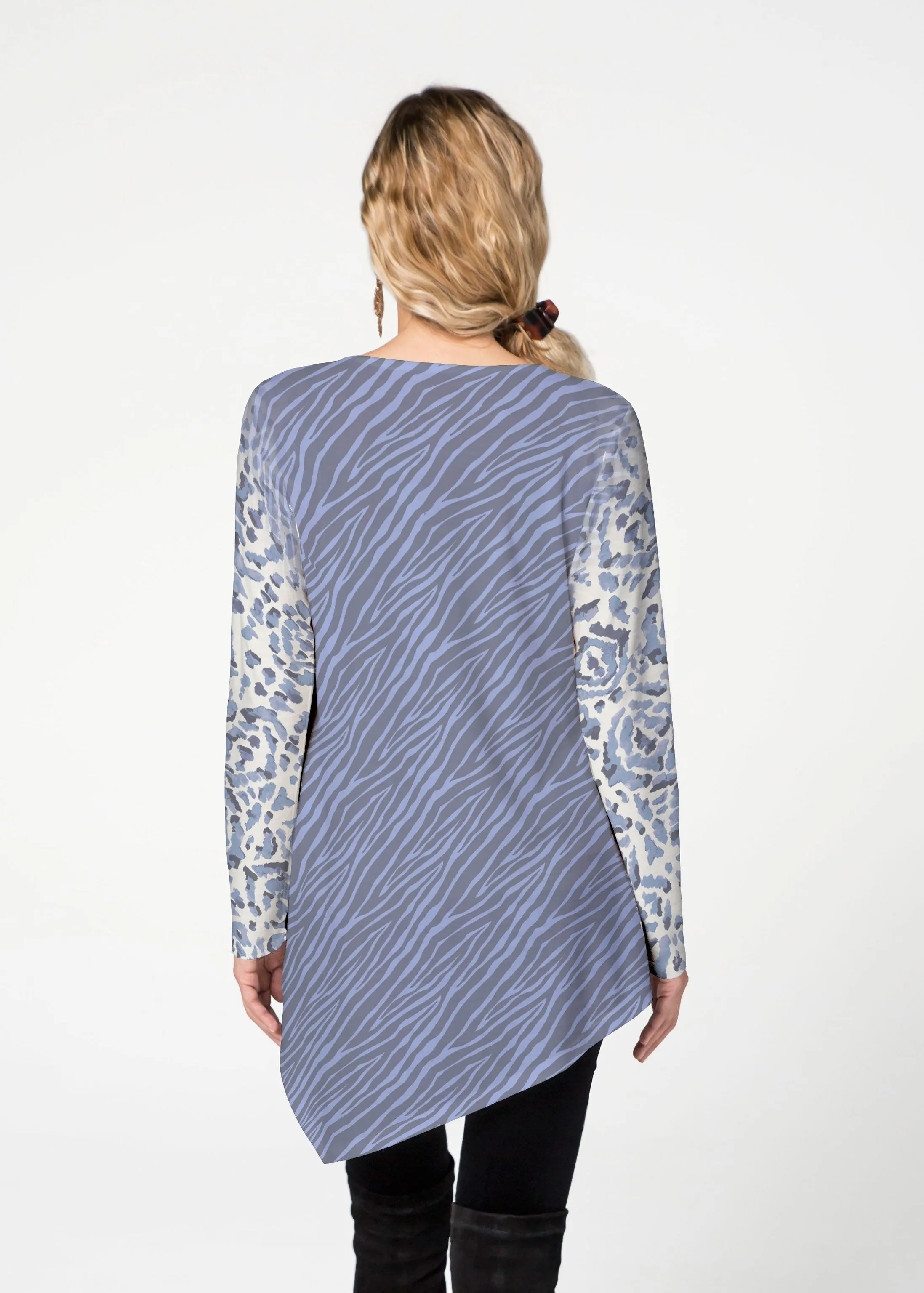 Batik Zebra  (7753) ~ Asymmetrical French Terry Tunic