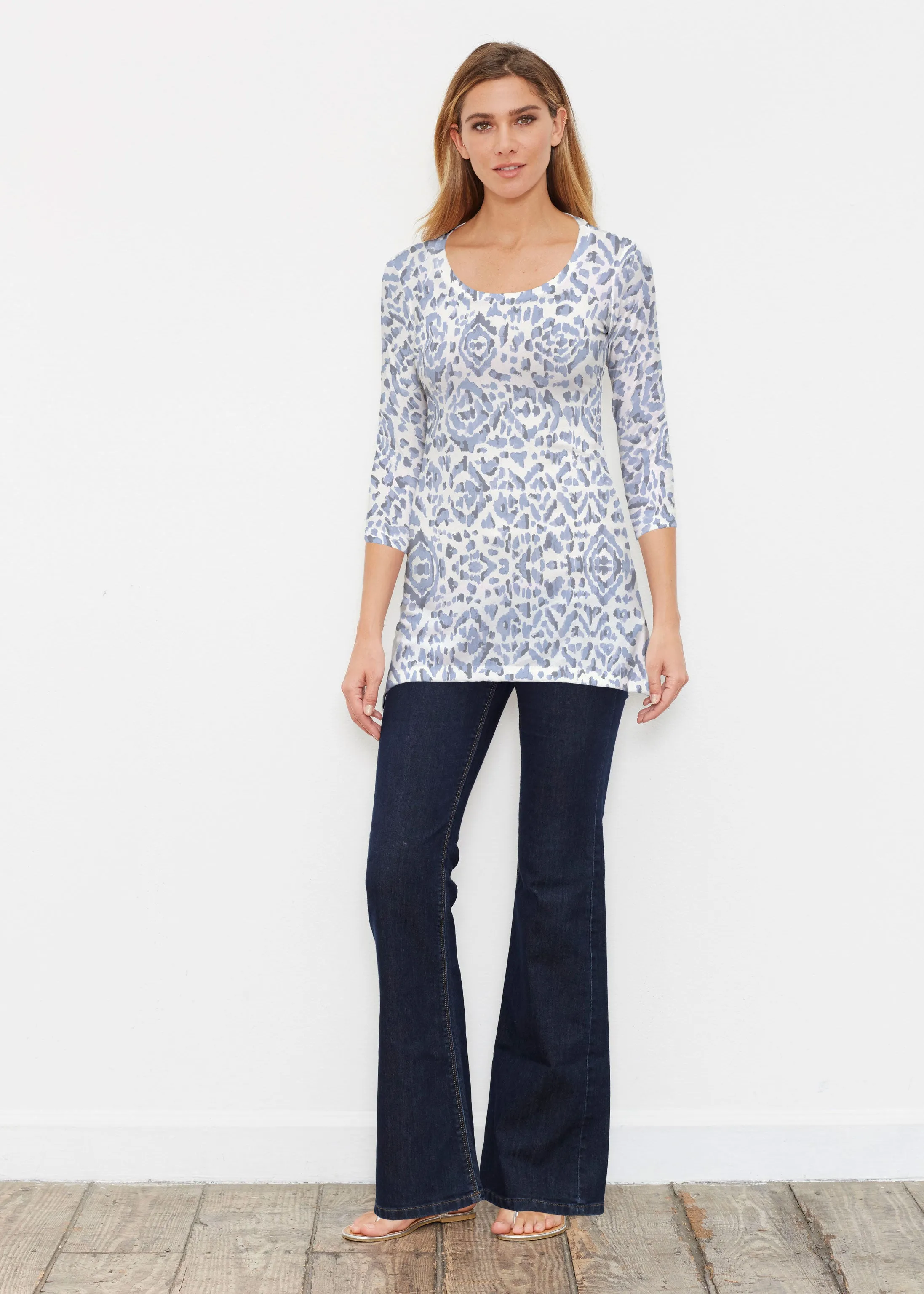 Batik Zebra (7753) ~ Buttersoft 3/4 Sleeve Tunic