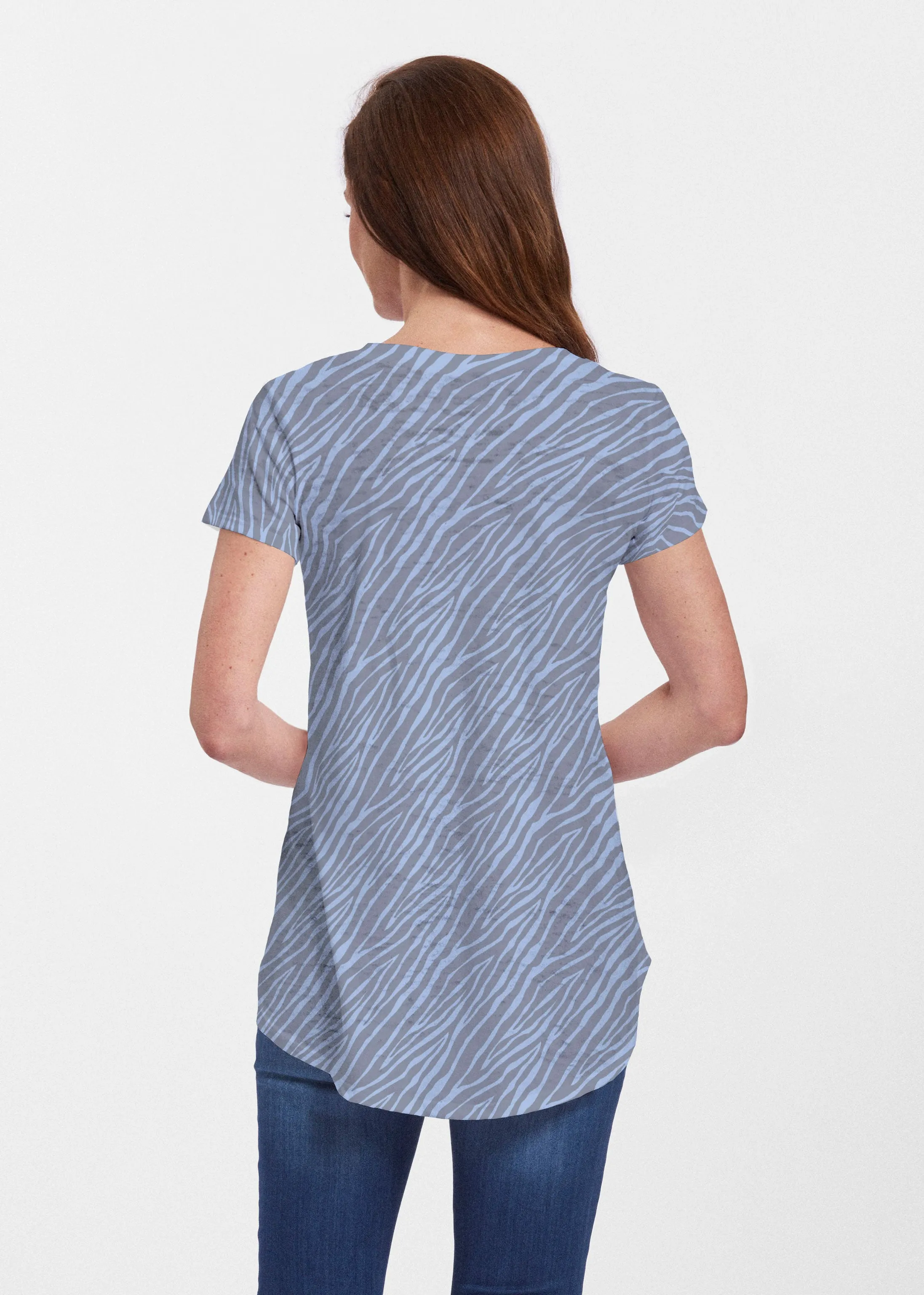 Batik Zebra (7753) ~ Signature Short Sleeve Scoop Neck Flowy Tunic
