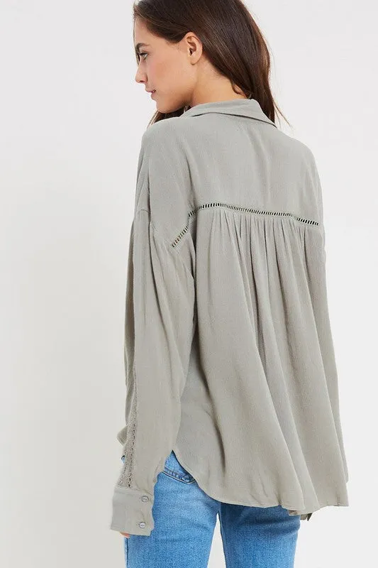 BECK BUTTON DOWN TOP OLIVE