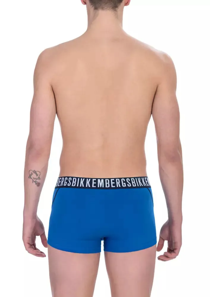 Bikkembergs Blue Cotton Men's Trunk Underwear Twin Pack