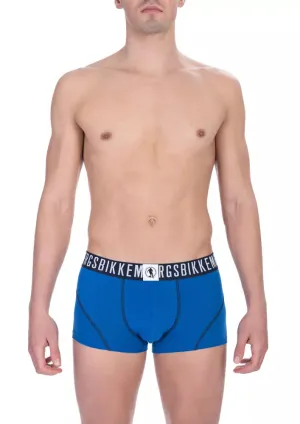 Bikkembergs Blue Cotton Men's Trunk Underwear Twin Pack