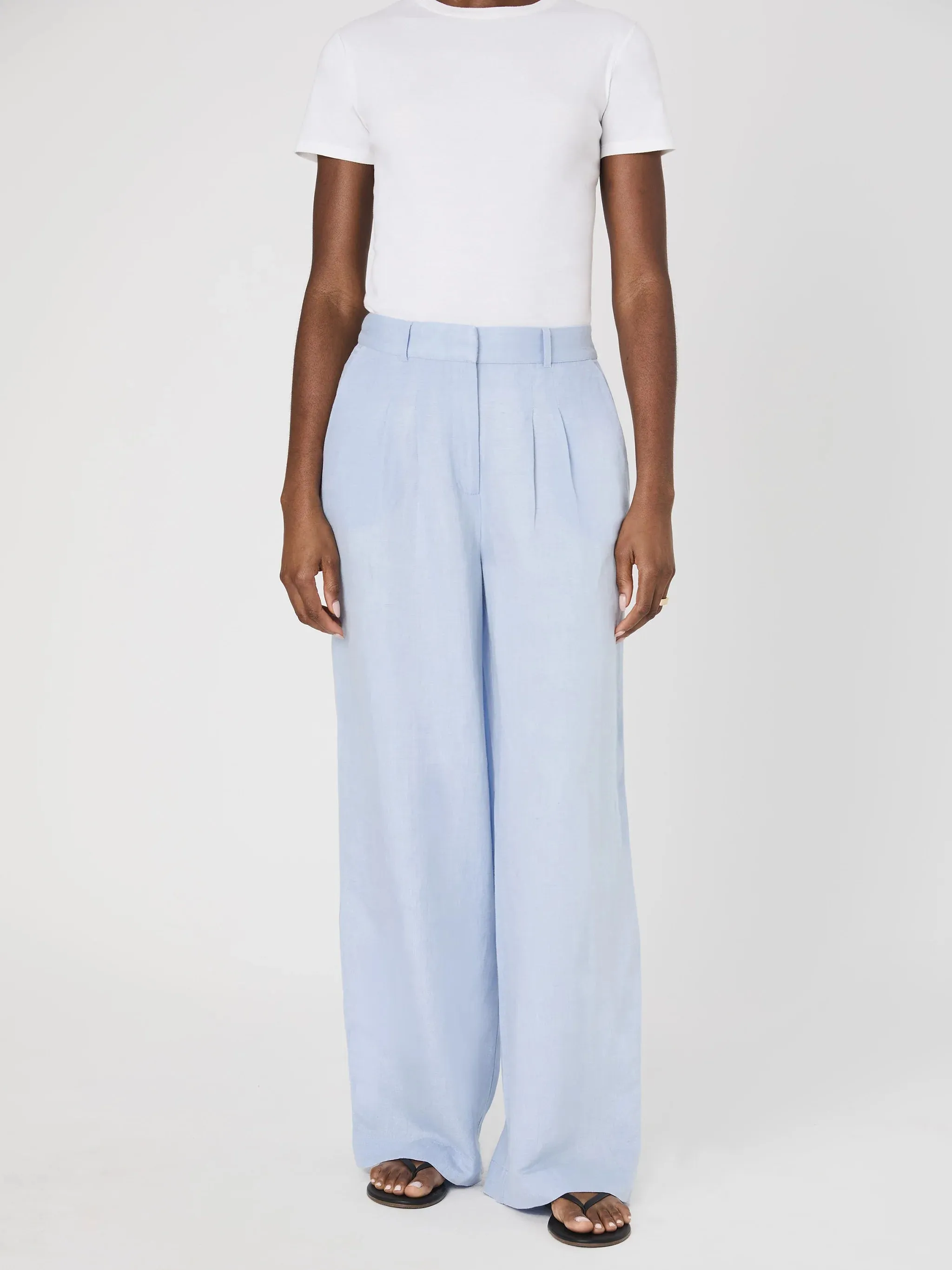 Birdie Linen Trousers Cashmere Blue