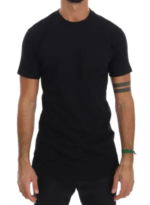 Black Cotton Crewneck T-Shirt