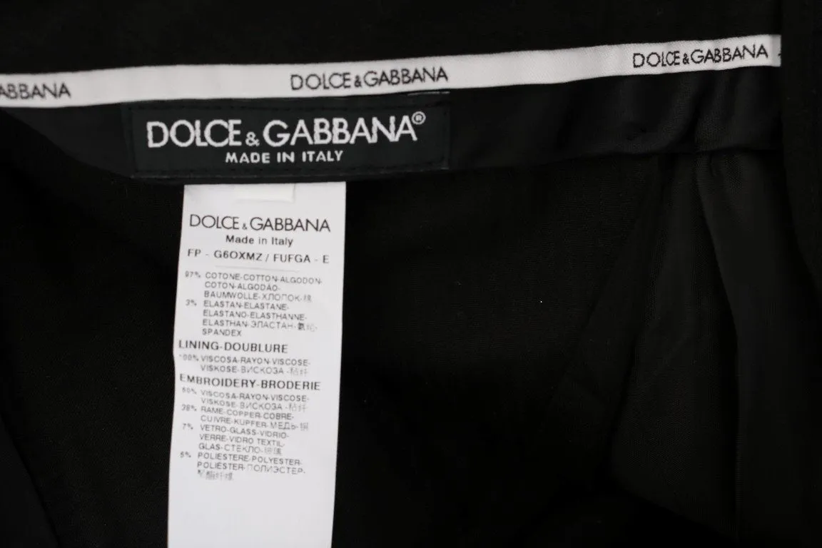 Black Cotton SICILIAN WESTERN Crown Pants