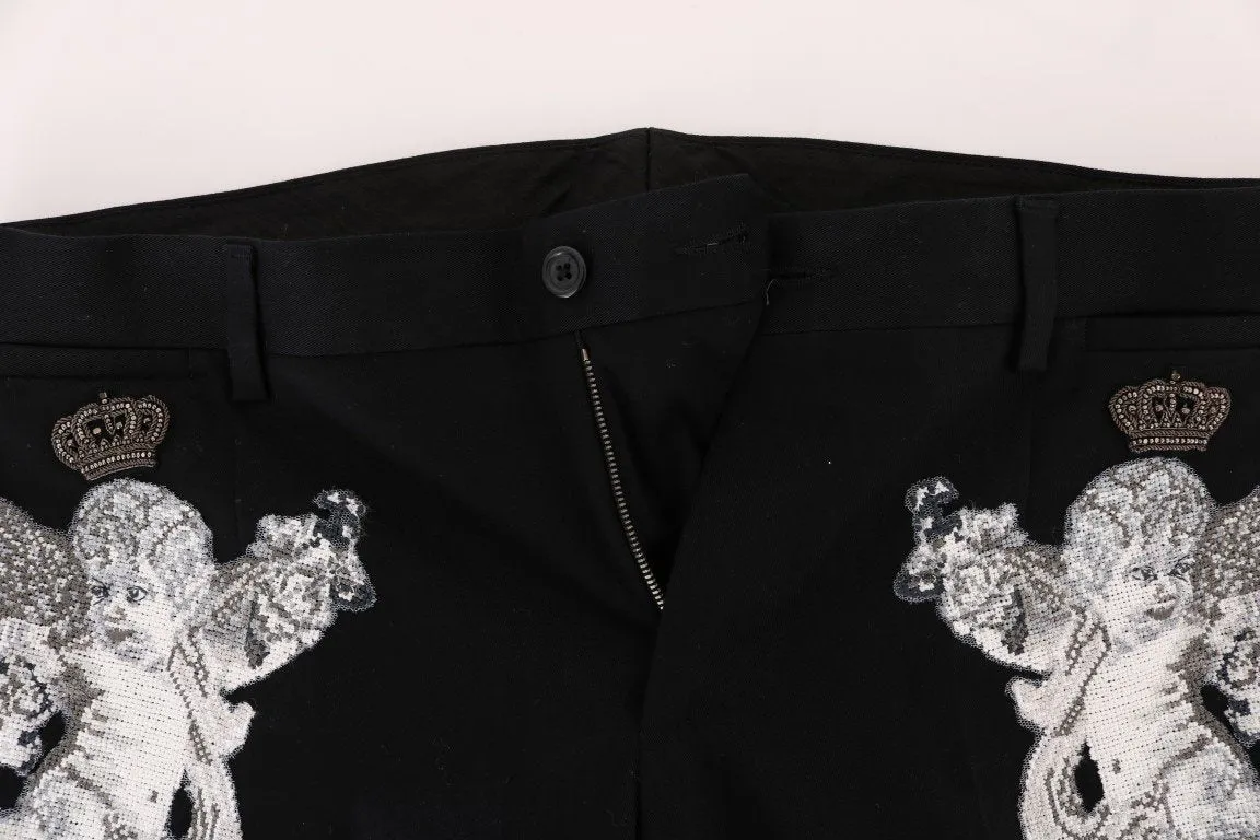 Black Cotton SICILIAN WESTERN Crown Pants