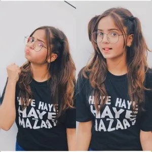 Black Haye Haye Haye Cotton T-shirt For Womens