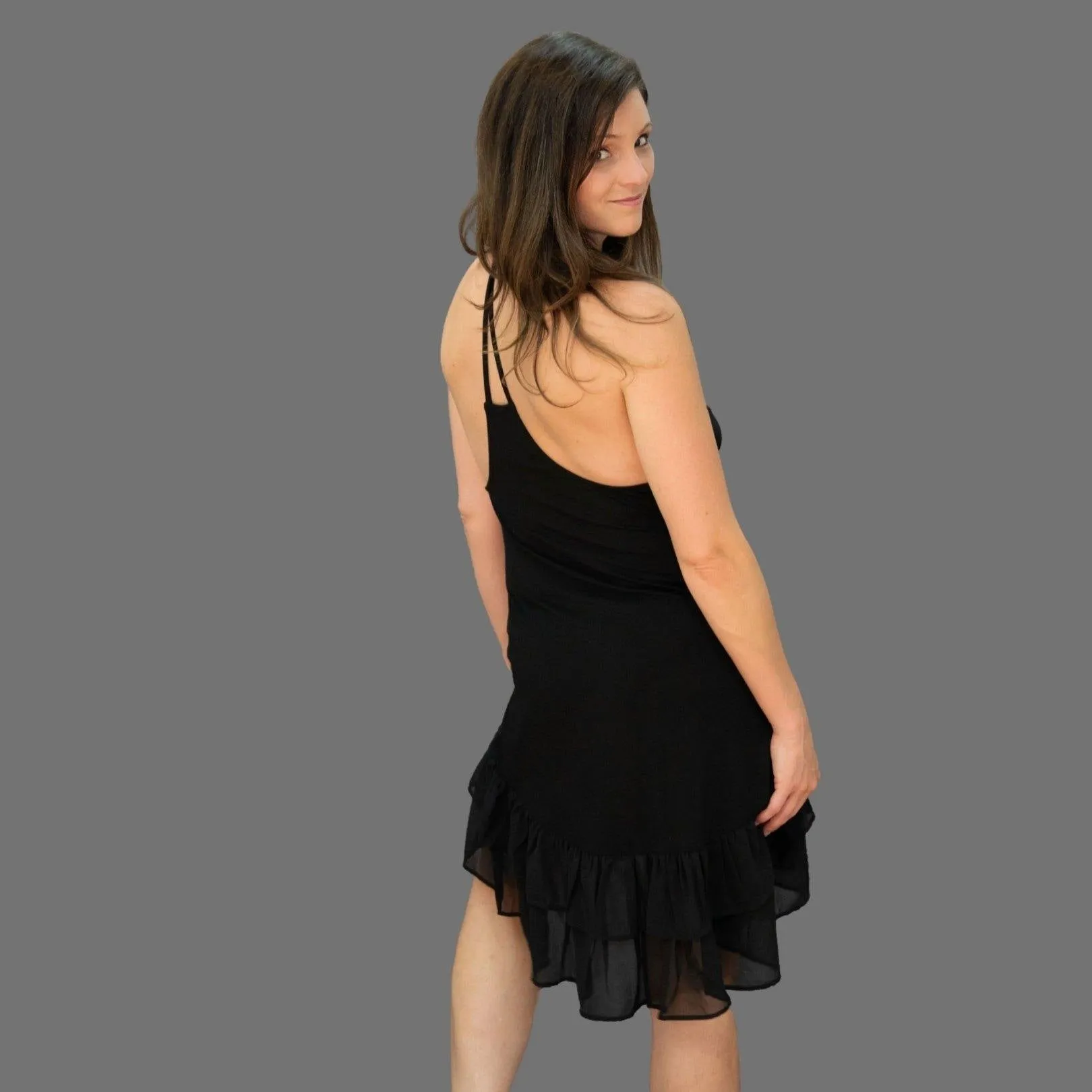 Black High Low Chiffon Dress Extender