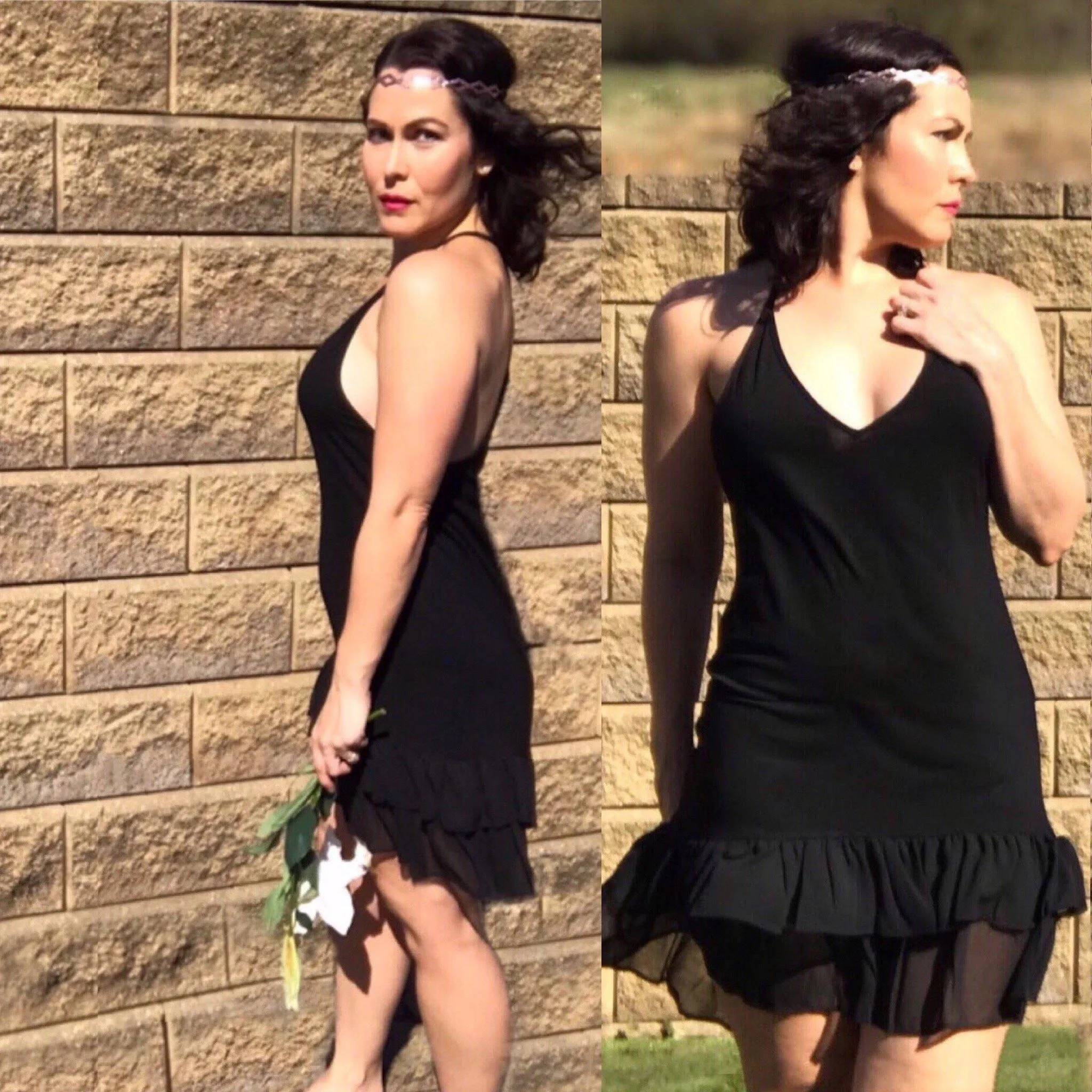 Black High Low Chiffon Dress Extender